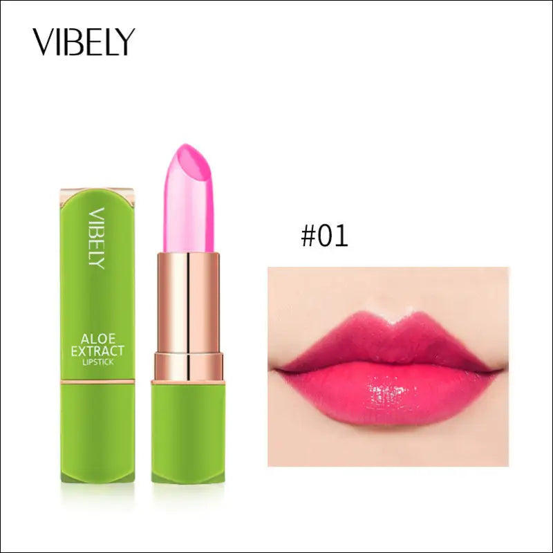 Aloe Vera Moisturizing Jelly Lipstick - Kleurveranderend - 01 Paars rood - lippen verzorging