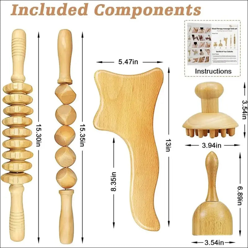 Blank houten massage set - style 6 - Massage tool