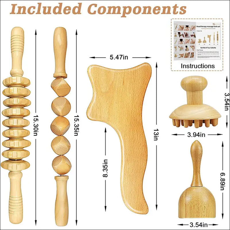 Blank houten massage set - Massage tool