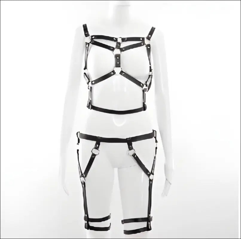 Bondage - PU Leather lingerie set - Complete set - lingerie set