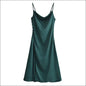 Dames French Silk-Satin Strapless Jurk - Polyester Fiber - Donker groen / XS - jurk