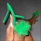 Dames Sandaal - Stiletto Naaldhak - Groen / 35 - schoenen