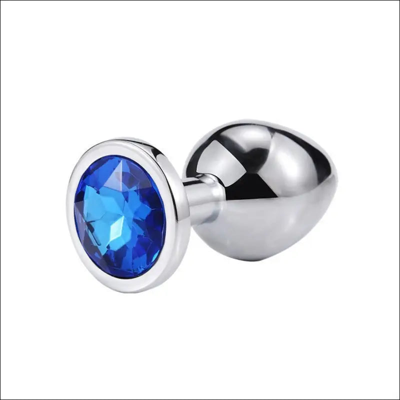 Diamanten Anaal Plug - Donker Blauw - butt plug