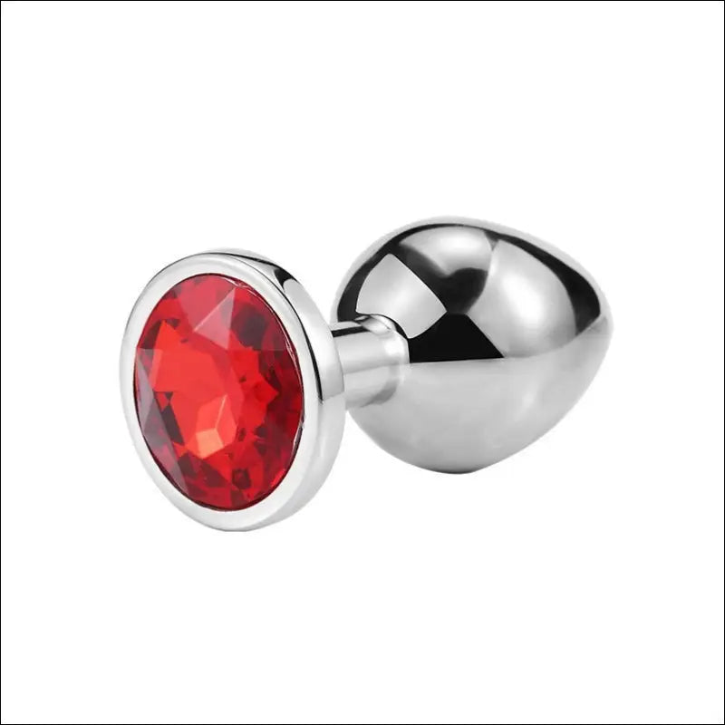 Diamanten Anaal Plug - Rood - butt plug