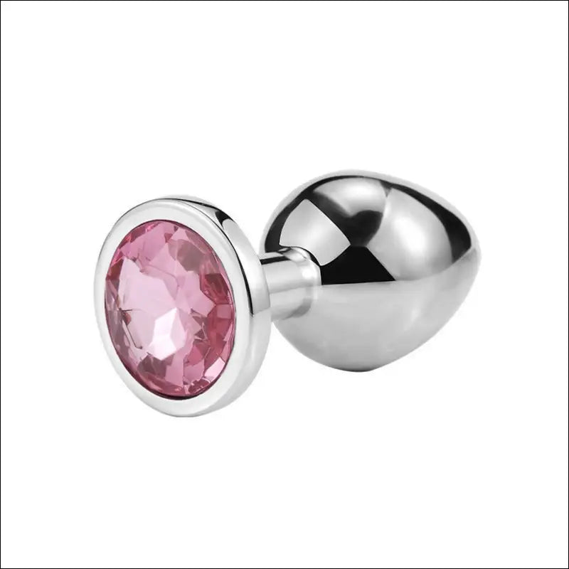 Diamanten Anaal Plug - Roze - butt plug