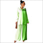 Elegante Satijnen Dames 2-Delige Set - Lange Mouw - groen / S - dames set