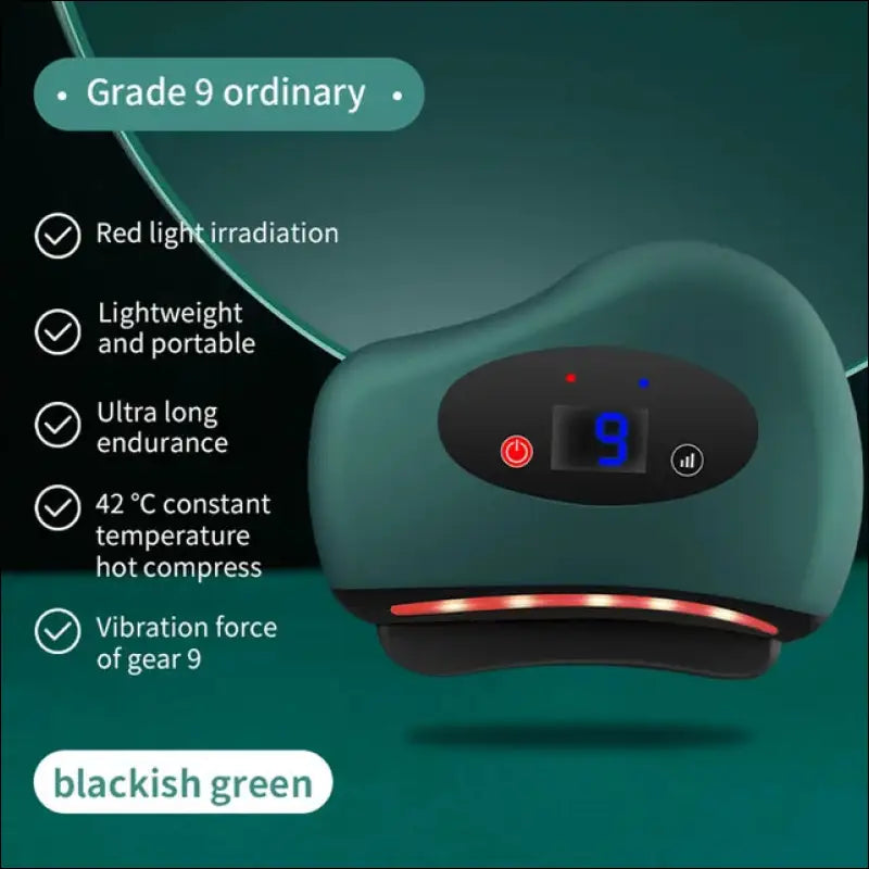 Elektrische Guasha Massager - Hot Compress Oog- en Gezichtsmassage - Groen / 9 Gear Basic - Massage tool