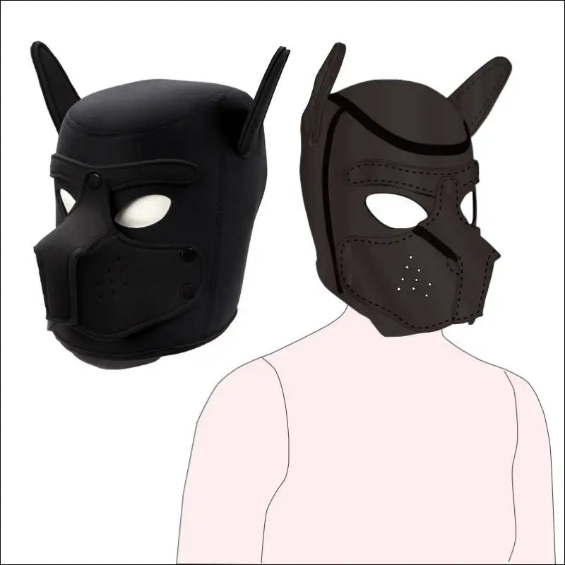 Eprolo Honden Hoofd Kap - Sexy Role Play Mask voor Volwassenen - cosplay mask