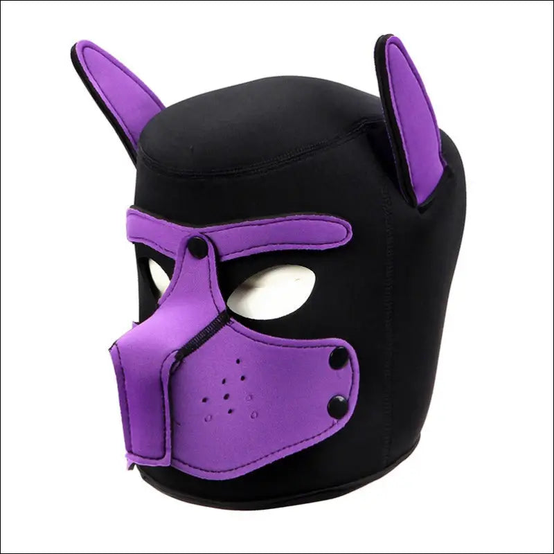 Eprolo Honden Hoofd Kap - Sexy Role Play Mask voor Volwassenen - Paars - cosplay mask