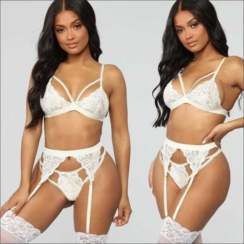 Eprolo Lingerieset - BH Slip Jarretel kanten afwerking - Lingerieset