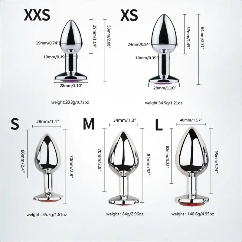 Eprolo Metal Anal Plug - SM Sex Toy voor Volwassenen