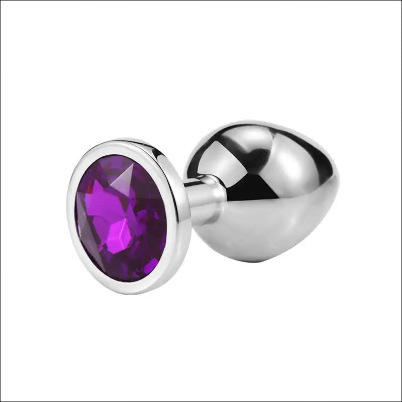 Eprolo Metal Anal Plug - SM Sex Toy voor Volwassenen - Regular circular small size (deep purple)