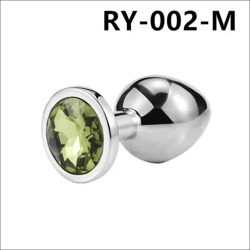 Eprolo Metal Anal Plug - SM Sex Toy voor Volwassenen - Regular Circular Medium（Grass green）