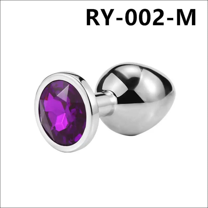 Eprolo Metal Anal Plug - SM Sex Toy voor Volwassenen - Regular Circular Medium（deep purple）