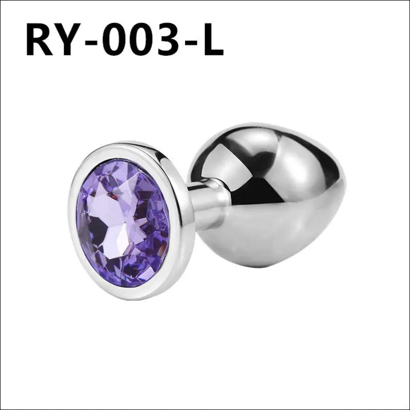 Eprolo Metal Anal Plug - SM Sex Toy voor Volwassenen - Regular circular large（Lavender）