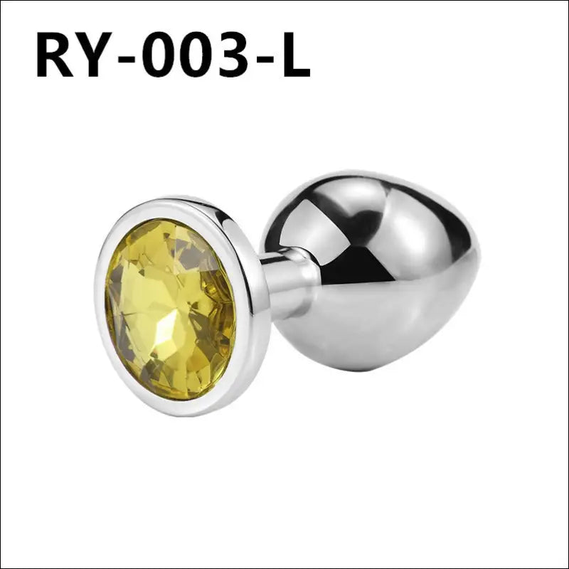 Eprolo Metal Anal Plug - SM Sex Toy voor Volwassenen - Regular circular large (light yellow)