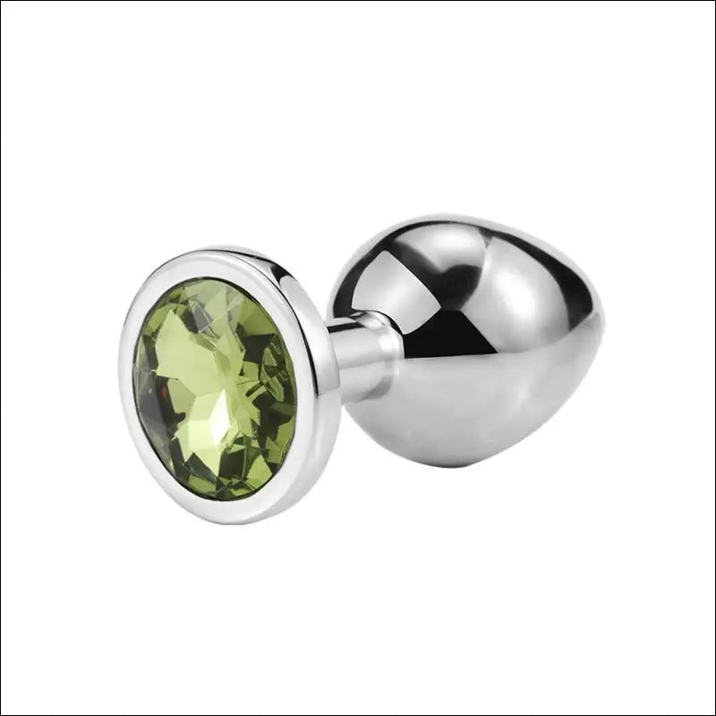 Eprolo Metal Anal Plug - SM Sex Toy voor Volwassenen - Regular circular small size (grass green)