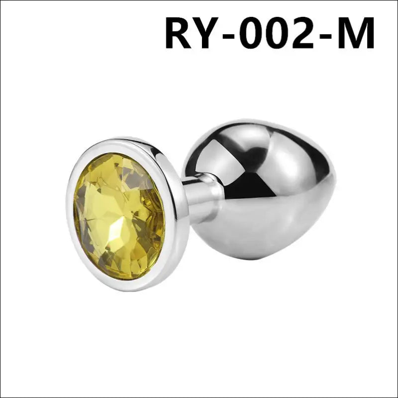 Eprolo Metal Anal Plug - SM Sex Toy voor Volwassenen - Regular Circular Medium（light yellow）