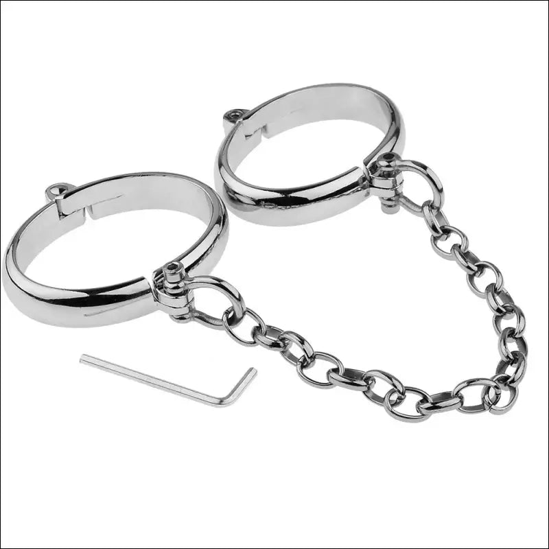 Eprolo Metal Handcuffs Foot Cuffs - Zinc Alloy Adult Binding - Oval female hand (20cm C)