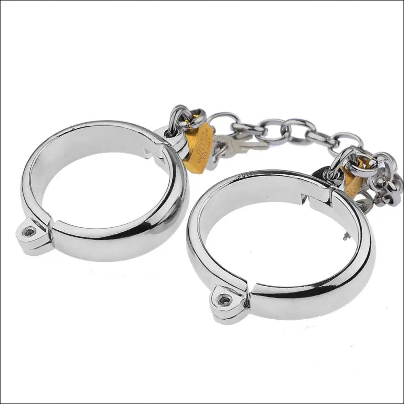 Eprolo Metal Handcuffs Foot Cuffs - Zinc Alloy Adult Binding - Oval female hand (2 head lock)