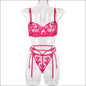 Eprolo Nieuwe Sexy Lingerie Set - 3 stuks Met Stalen Ring - S