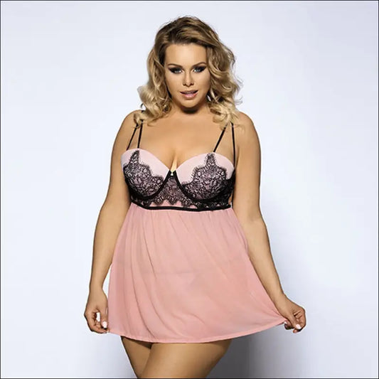 Eprolo Plus Size Sexy Set Romantische Slaap jurk - Babydoll