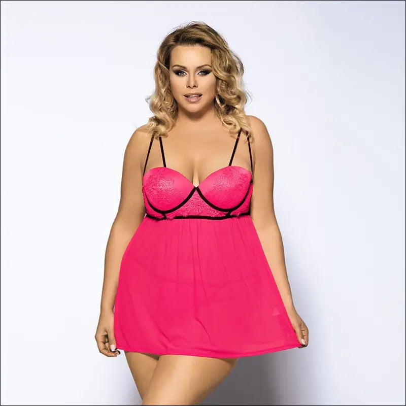 Eprolo Plus Size Sexy Set Romantische Slaap jurk - Babydoll