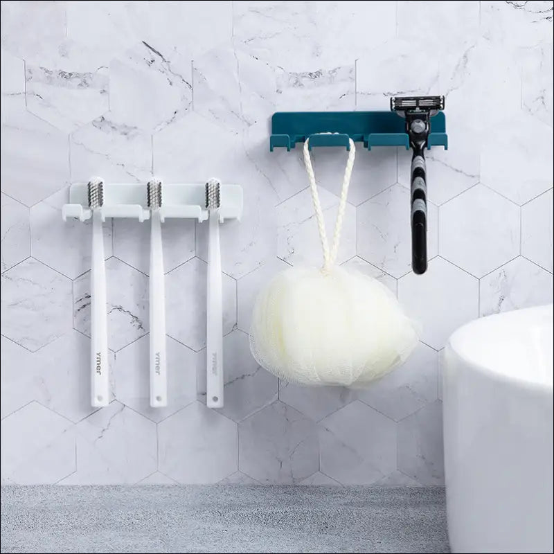 Eprolo Punch-Free Toothbrush Hanger - Waterproof Wall-Mounted