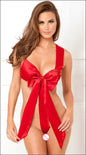 Eprolo Rood Strikje Sexy Lingerie Babydoll - Erotische Onderkleding - Red / One Size