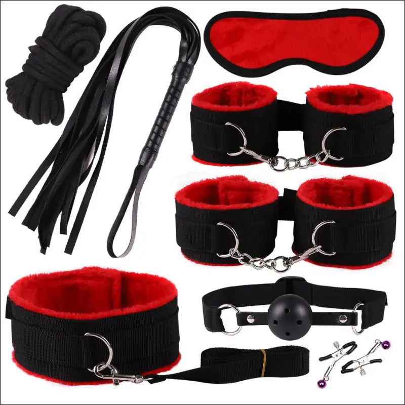 Eprolo Seks Speeltjes Set voor Koppels - Dildo Bondage Touw Zweep - 11pcs-Rood - sex speeltjes set