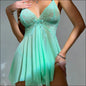 eprolo Set Kanten Jurk & Slip - Sexy Look met Kant - dark green / S