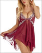 Eprolo Set Slip met Jurk Chiffon - Romantische Stijl - wine / S