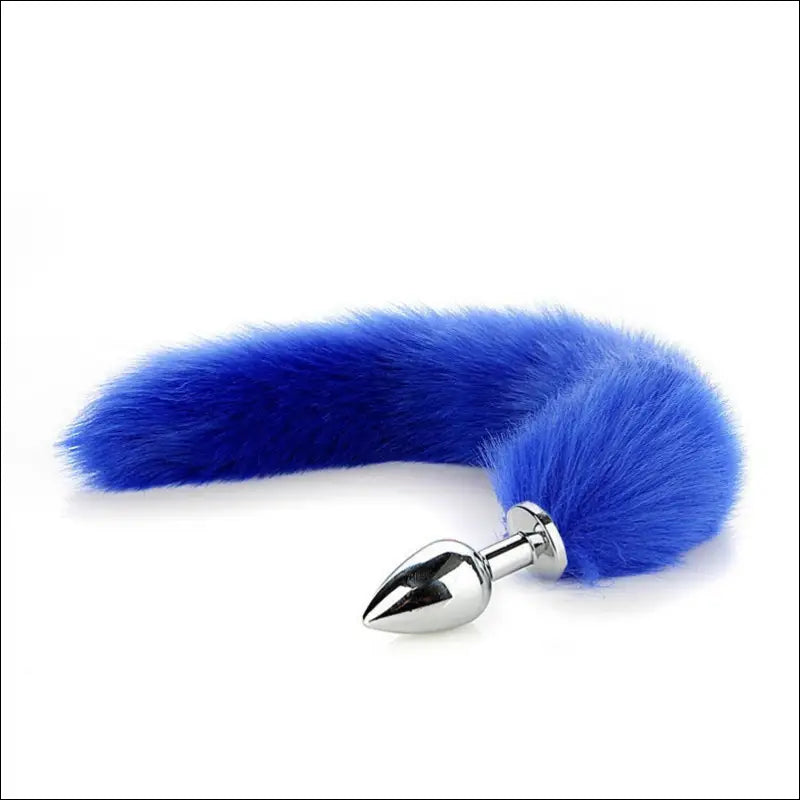 Eprolo Sexy Artificial Tail Silver Anaal Plug - G-Spot Stimulatie - Dark Blue