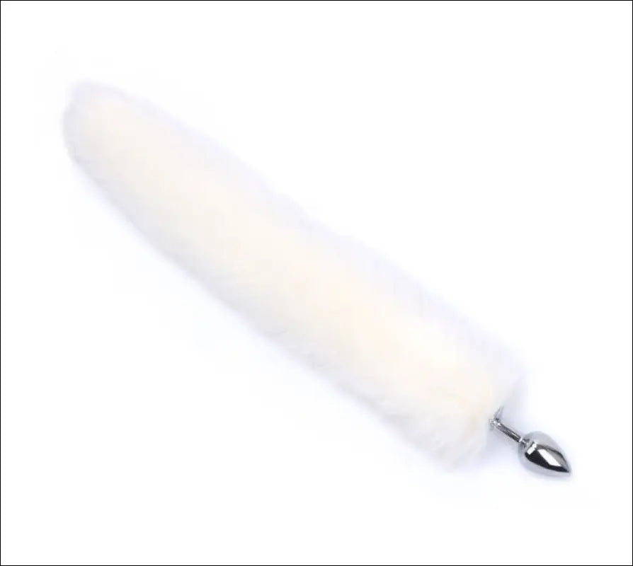 Eprolo Sexy Artificial Tail Silver Anaal Plug - G-Spot Stimulatie - White