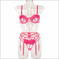 Eprolo Sexy Hollow Lingerie Set - 3-delige Set - S / Pink