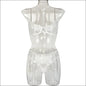 Eprolo Sexy Hollow Lingerie Set - 3-delige Set - S / White