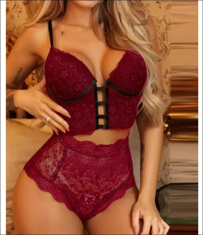 Eprolo Sexy Lingerie - Verleidelijk Kant - Rood Groen Zwart