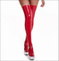 Eprolo Sexy Patent Leather Jumpsuit - High Elasticity Glossy Finish - Red socks / M(S-M)