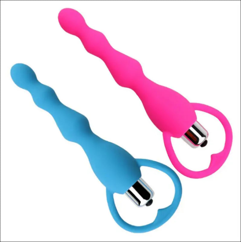 Eprolo Silicone Waterproof Vibrating Anal Beads - Roze & Blauw