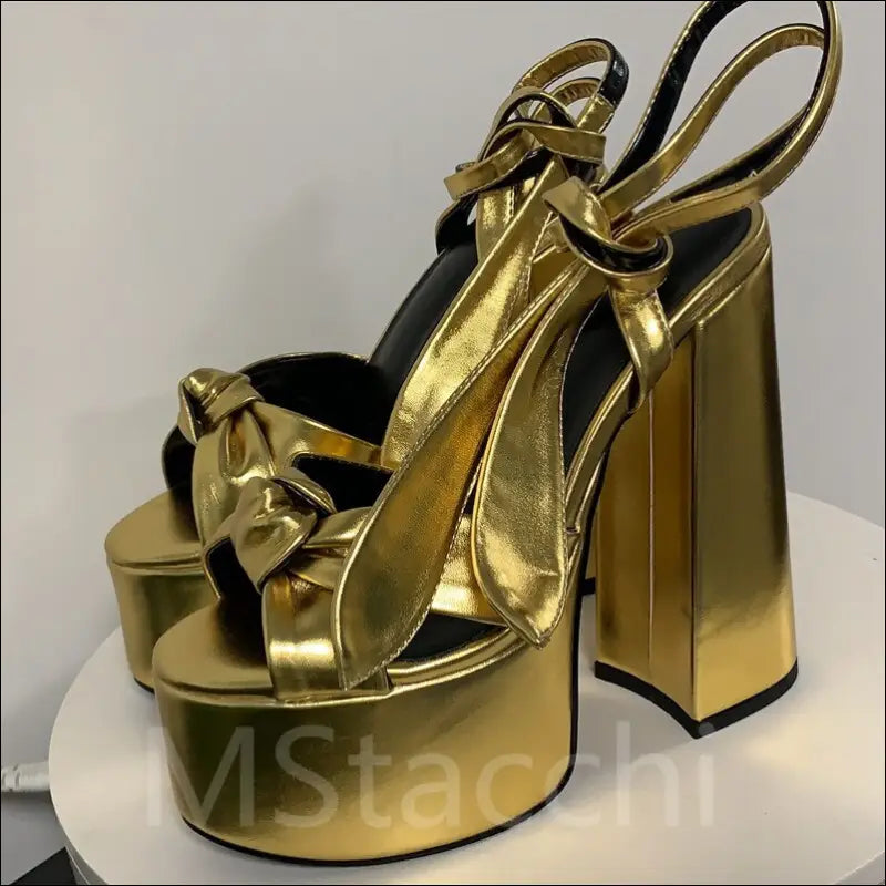 Eprolo Stripper Heels - Hoge Hak Party High Heels - Microfiber Leather - gold / 42