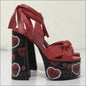 Eprolo Stripper Heels - Hoge Hak Party High Heels - Microfiber Leather - red 2 / 34