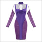 Eprolo Suspender Mesh Satin Dress - Sexy Slim Fit High Waist - Purple / XS