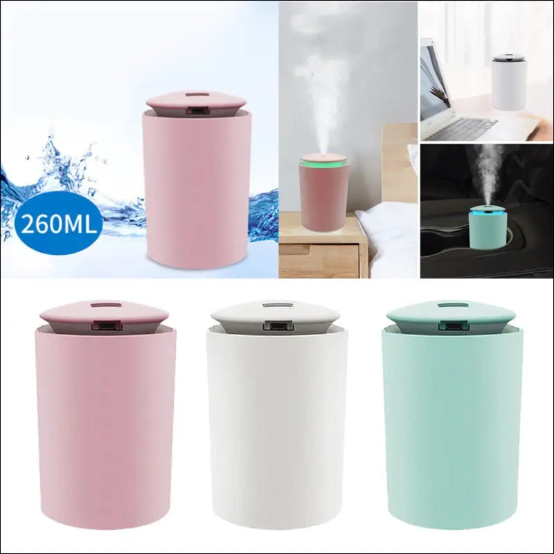 eprolo USB Essentiële Olie Diffuser 260ml - Luchtbevochtiger met Tank - diffuser