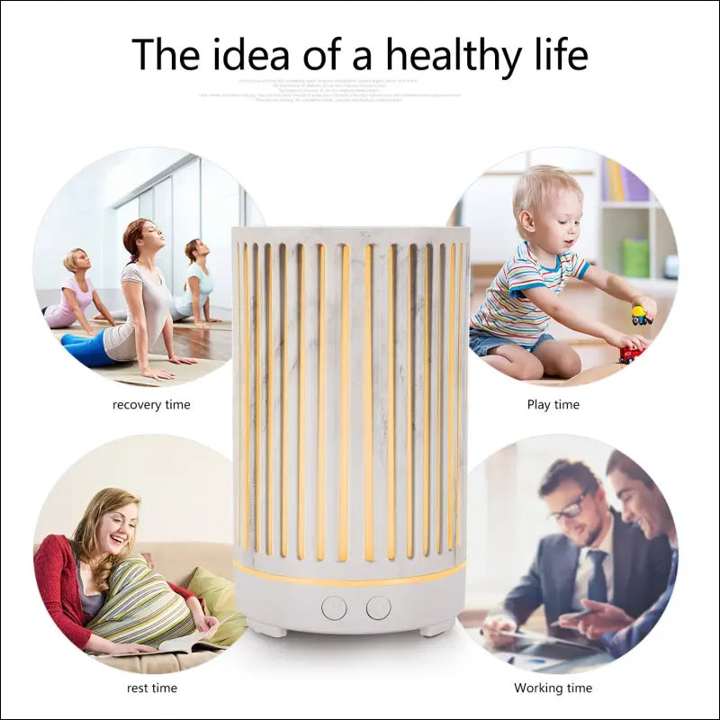 Eprolo Verticale Holle Aroma Diffuser - Stille Luchtbevochtiger voor Slaapkamer