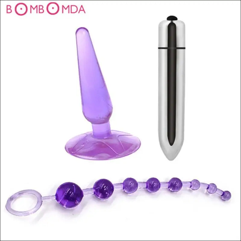 G-spot Dildo Vibrator met Zuignap - Anaal Sex Speeltjes - 3pcs Paars - dildo