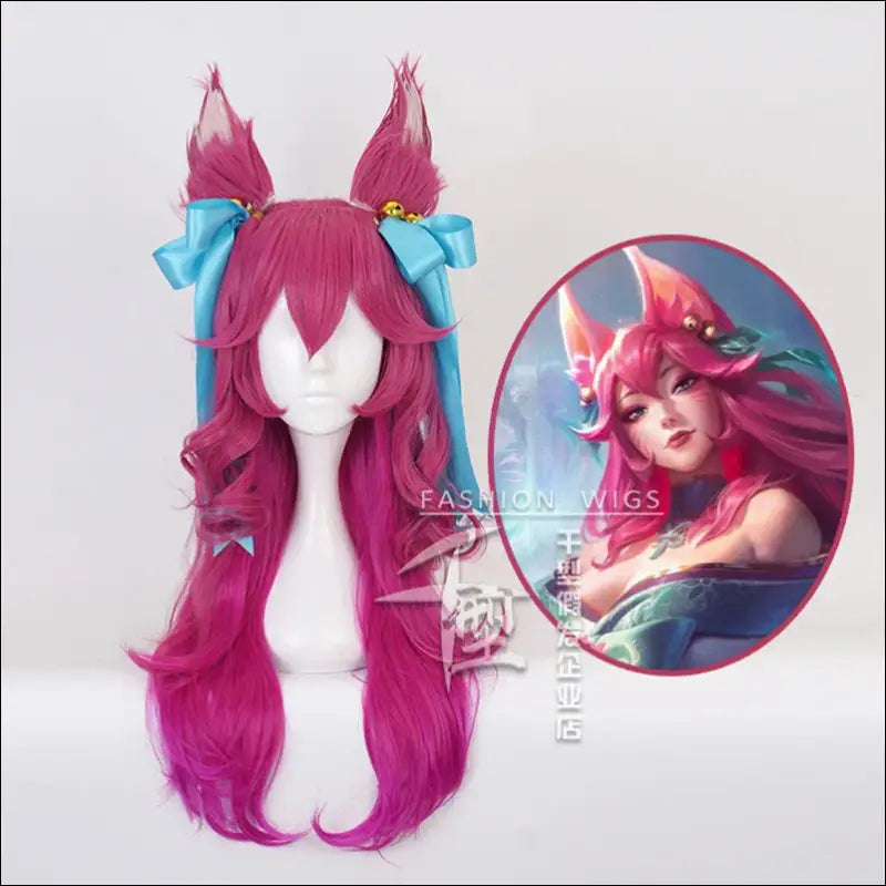 Game Spirit Blossom Ahri Lange Pruik - Cosplay Kostuum met Oren