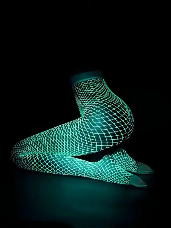 Glow In The Dark Pantyhouse Sexy Lingerie - Hollow Mesh & Fishnet