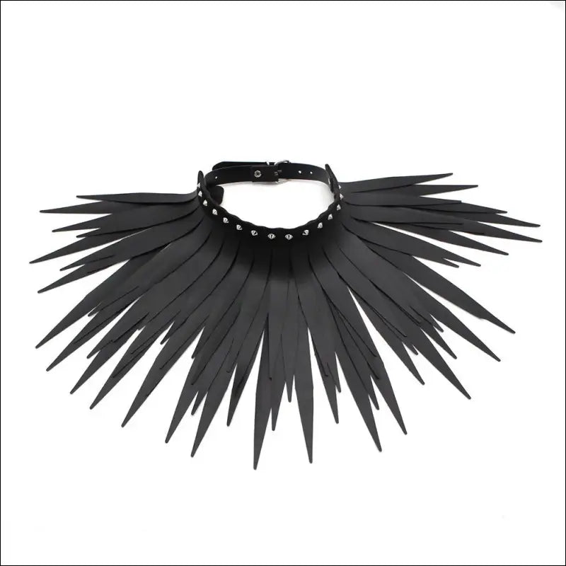 Gothic PU leren lange kraag Ketting - Punk Jewelry - Kraag kleding