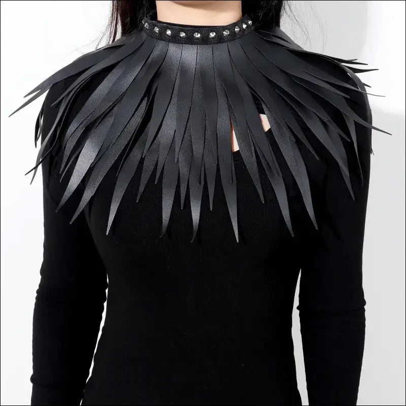 Gothic PU leren lange kraag Ketting - Punk Jewelry - Kraag kleding