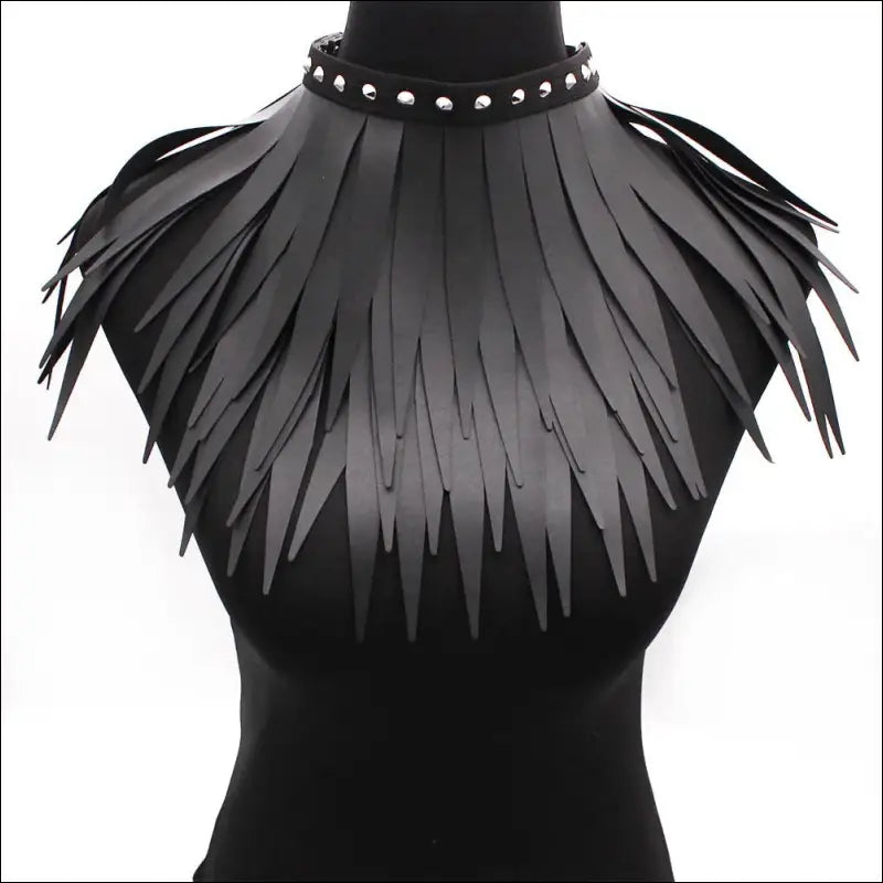 Gothic PU leren lange kraag Ketting - Punk Jewelry - Kraag kleding